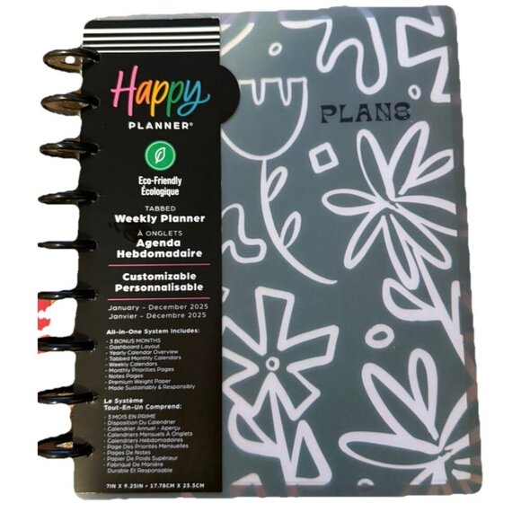 2025 Happy Planner Sustainable Disc-Bound 12-Month Daily, Weekly Monthly Planner - Picture 1 of 3